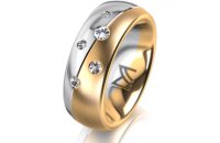 Ring 18 Karat Gelbgold/950 Platin 7.0 mm l&auml;ngsmatt 5...