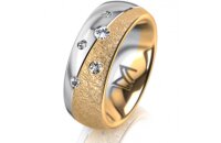 Ring 18 Karat Gelbgold/950 Platin 7.0 mm kreismatt 5...