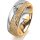 Ring 18 Karat Gelbgold/950 Platin 7.0 mm kristallmatt 6 Brillanten G vs Gesamt 0,080ct