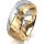 Ring 18 Karat Gelbgold/950 Platin 8.0 mm diamantmatt 1 Brillant G vs 0,025ct