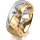Ring 18 Karat Gelbgold/950 Platin 8.0 mm diamantmatt 1 Brillant G vs 0,110ct