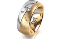 Ring 18 Karat Gelbgold/950 Platin 8.0 mm sandmatt 3...
