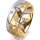 Ring 18 Karat Gelbgold/950 Platin 8.0 mm diamantmatt 3 Brillanten G vs Gesamt 0,080ct