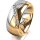 Ring 18 Karat Gelbgold/950 Platin 8.0 mm poliert 7 Brillanten G vs Gesamt 0,095ct