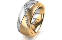 Ring 18 Karat Gelbgold/950 Platin 8.0 mm sandmatt 7...