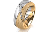 Ring 18 Karat Gelbgold/950 Platin 8.0 mm kreismatt 7...