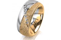 Ring 18 Karat Gelbgold/950 Platin 8.0 mm kristallmatt 7...