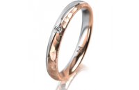 Ring 18 Karat Rotgold/950 Platin 3.0 mm diamantmatt 1...