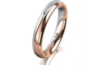 Ring 18 Karat Rotgold/950 Platin 3.5 mm poliert