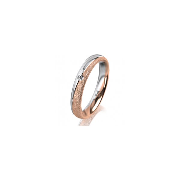 Ring 18 Karat Rotgold/950 Platin 3.5 mm kreismatt 1 Brillant G vs 0,025ct