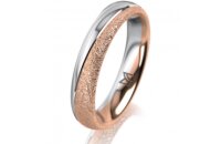 Ring 18 Karat Rotgold/950 Platin 4.0 mm kreismatt