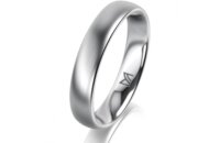Ring 14 Karat Weissgold 4.0 mm l&auml;ngsmatt