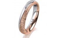 Ring 18 Karat Rotgold/950 Platin 4.0 mm kristallmatt