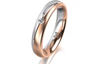 Ring 18 Karat Rotgold/950 Platin 4.0 mm l&auml;ngsmatt 1...
