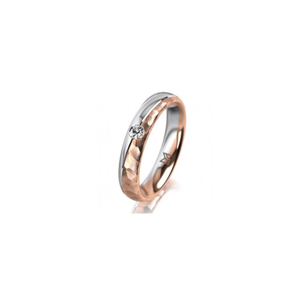 Ring 18 Karat Rotgold/950 Platin 4.0 mm diamantmatt 1 Brillant G vs 0,065ct