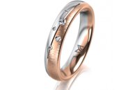 Ring 18 Karat Rotgold/950 Platin 4.0 mm sandmatt 5...