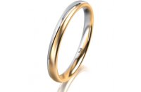 Ring 18 Karat Gelbgold/950 Platin 2.5 mm l&auml;ngsmatt