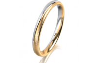 Ring 18 Karat Gelbgold/950 Platin 2.5 mm sandmatt