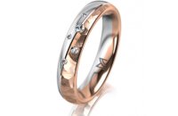 Ring 18 Karat Rotgold/950 Platin 4.0 mm diamantmatt 5...