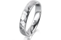 Ring 14 Karat Weissgold 4.0 mm diamantmatt