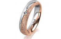 Ring 18 Karat Rotgold/950 Platin 4.5 mm kristallmatt 1...