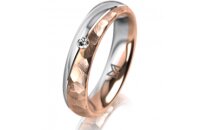 Ring 18 Karat Rotgold/950 Platin 4.5 mm diamantmatt 1...