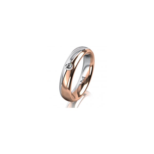 Ring 18 Karat Rotgold/950 Platin 4.5 mm poliert 1 Brillant G vs 0,065ct