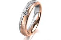 Ring 18 Karat Rotgold/950 Platin 4.5 mm sandmatt 1...