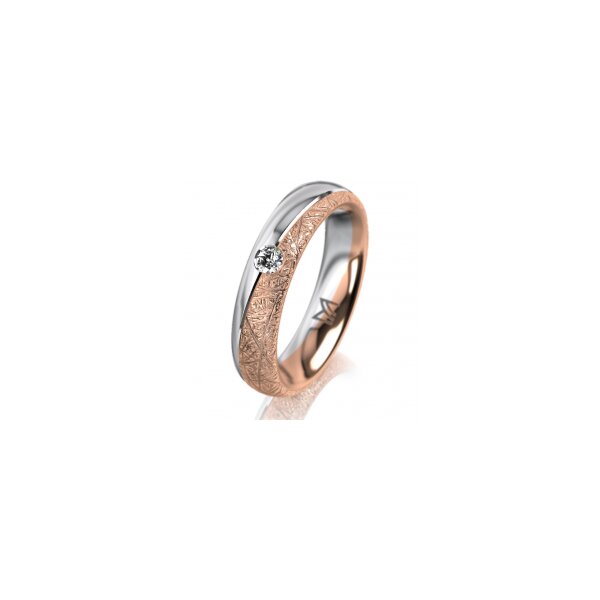 Ring 18 Karat Rotgold/950 Platin 4.5 mm kristallmatt 1 Brillant G vs 0,065ct