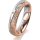 Ring 18 Karat Rotgold/950 Platin 4.5 mm kristallmatt 3 Brillanten G vs Gesamt 0,035ct