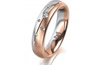 Ring 18 Karat Rotgold/950 Platin 4.5 mm sandmatt 5...