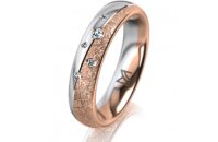 Ring 18 Karat Rotgold/950 Platin 4.5 mm kristallmatt 5...