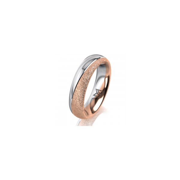 Ring 18 Karat Rotgold/950 Platin 5.0 mm kreismatt