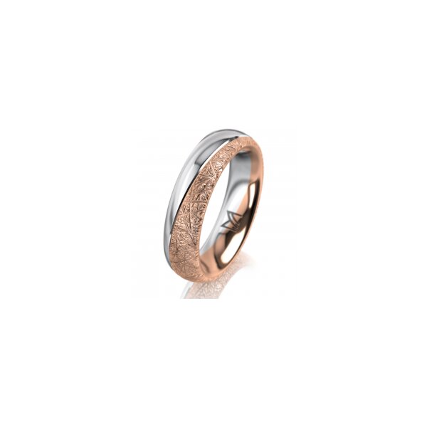 Ring 18 Karat Rotgold/950 Platin 5.0 mm kristallmatt