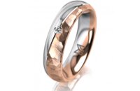 Ring 18 Karat Rotgold/950 Platin 5.0 mm diamantmatt 1...
