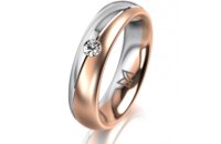 Ring 18 Karat Rotgold/950 Platin 5.0 mm l&auml;ngsmatt 1...