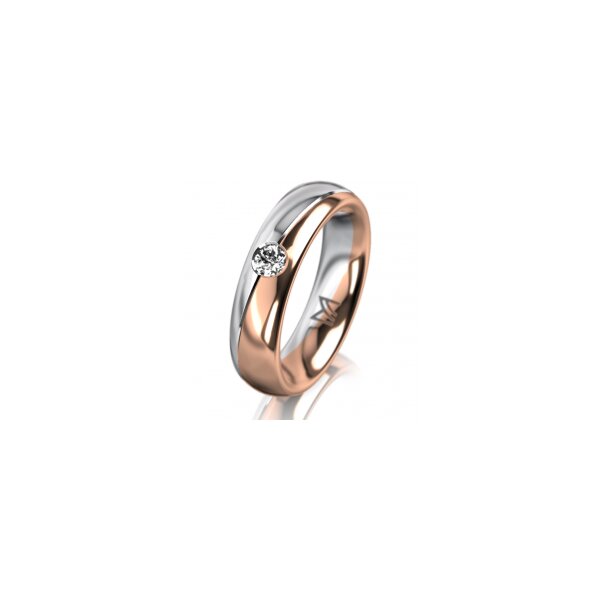 Ring 18 Karat Rotgold/950 Platin 5.0 mm poliert 1 Brillant G vs 0,110ct