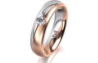 Ring 18 Karat Rotgold/950 Platin 5.0 mm l&auml;ngsmatt 1...