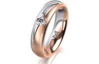 Ring 18 Karat Rotgold/950 Platin 5.0 mm sandmatt 1...