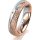Ring 18 Karat Rotgold/950 Platin 5.0 mm kristallmatt 3 Brillanten G vs Gesamt 0,040ct