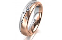 Ring 18 Karat Rotgold/950 Platin 5.0 mm l&auml;ngsmatt 5...