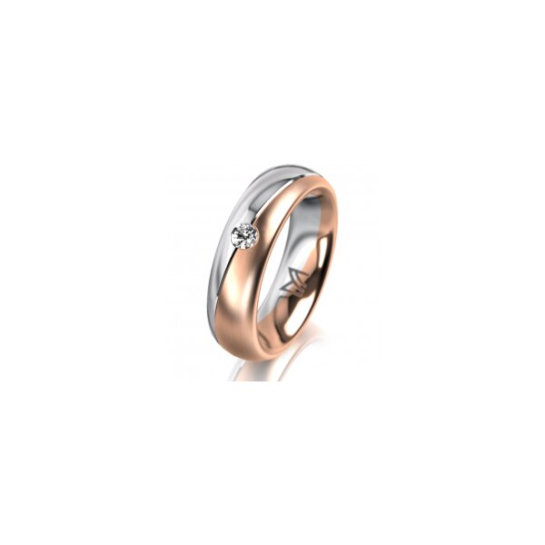 Ring 18 Karat Rotgold/950 Platin 5.5 mm längsmatt 1 Brillant G vs 0,065ct