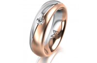 Ring 18 Karat Rotgold/950 Platin 5.5 mm l&auml;ngsmatt 1...
