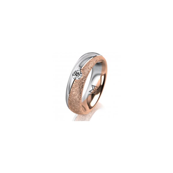 Ring 18 Karat Rotgold/950 Platin 5.5 mm kristallmatt 1 Brillant G vs 0,110ct