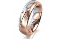 Ring 18 Karat Rotgold/950 Platin 5.5 mm l&auml;ngsmatt 3...