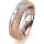 Ring 18 Karat Rotgold/950 Platin 5.5 mm kreismatt 3 Brillanten G vs Gesamt 0,050ct