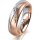 Ring 18 Karat Rotgold/950 Platin 5.5 mm sandmatt 5 Brillanten G vs Gesamt 0,045ct