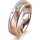 Ring 18 Karat Rotgold/950 Platin 5.5 mm sandmatt 5 Brillanten G vs Gesamt 0,065ct