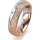 Ring 18 Karat Rotgold/950 Platin 5.5 mm kreismatt 5 Brillanten G vs Gesamt 0,065ct