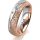 Ring 18 Karat Rotgold/950 Platin 5.5 mm kristallmatt 5 Brillanten G vs Gesamt 0,065ct